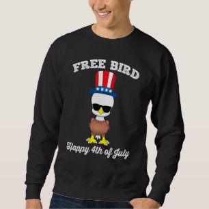 4th July Kid Baby Bird Cool Eagle With Sunglasses Sweatshirt