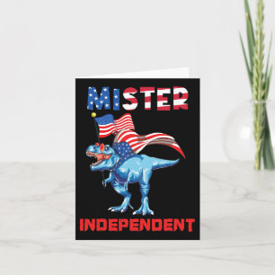 4th July Mister Independent Usa Flag Patriotic Boy Card