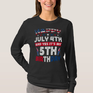 4th July My 5th Birthday Distressed Vintage T-Shirt