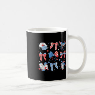 4th July Nurse Coquette Bow Icu Crna Surgical Medi Coffee Mug