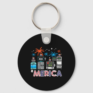 4th July Nurse Propofol Merica Scrub Top Patriotic Keychain