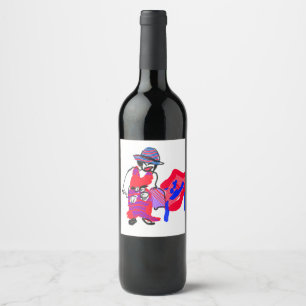 4th July relax Wine Label