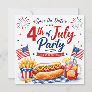 4th July Save the Date Independence Day party