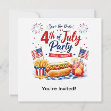 4th July Save the Date Independence Day party