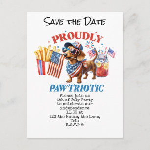  4th July Save the Date  Independence Day party   Postcard