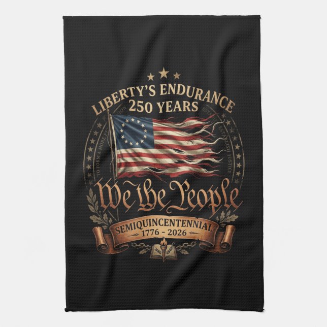 4th July Semiquincentennial 1776-2026 Kitchen Towel (Vertical)