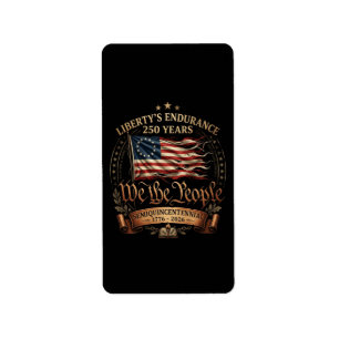 4th July Semiquincentennial 1776-2026 Label