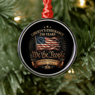 4th July Semiquincentennial 1776-2026 Metal Ornament