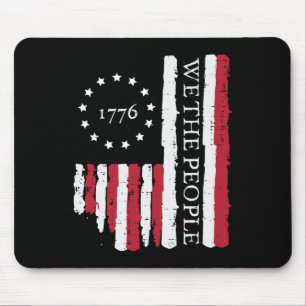 4th July We The People Us Flag 1776 Patriotic Men  Mouse Pad