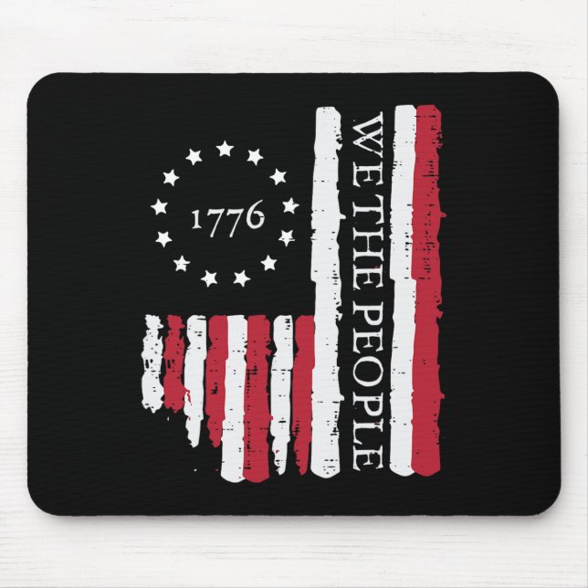 4th July We The People Us Flag 1776 Patriotic Men  Mouse Pad (Front)