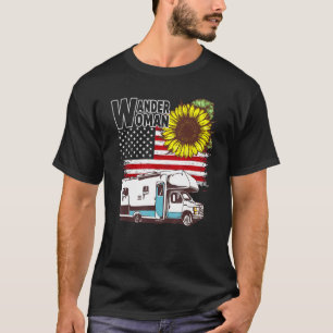4th July Woman Parking Rv Camp Summer Camping T-Shirt