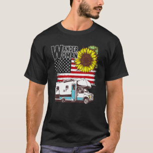 4th July Woman Parking Rv Camp Summer Camping T-Shirt
