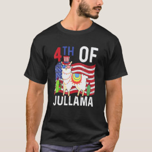 4th Of Jullama Llama Sunglasses 4th Of July Indepe T-Shirt