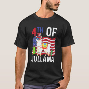 4th Of Jullama Llama Sunglasses 4th Of July Indepe T-Shirt