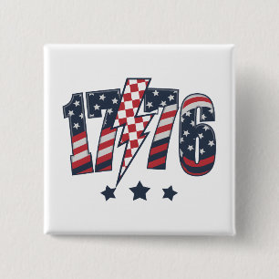 4th of July 1776 2 Inch Square Button