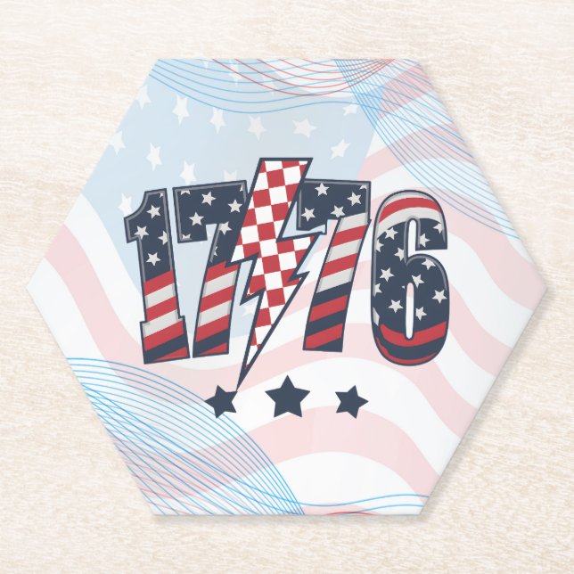 4th of July 1776-63751 Paper Coaster (Front)