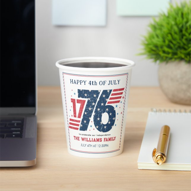 4th of July 1776 Independence Day Party Paper Cups (Insitu)