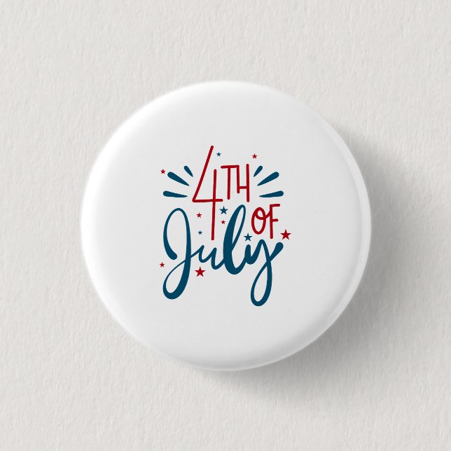 4th of July 1 Inch Round Button (Front)