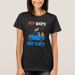 4th Of July 2022 Red White And Goats Farmer Farmin T-Shirt