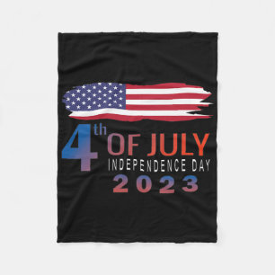 4th Of July 2023 Shirt Independence Day Patriotic Fleece Blanket