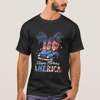 4Th Of July 2023 Usa Patriotic Gnomes Happy Americ T-Shirt