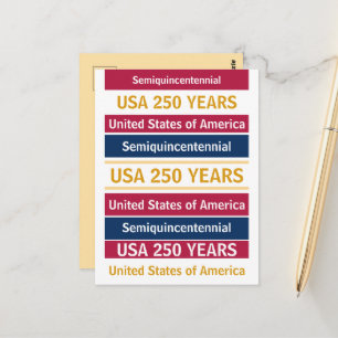 4th of July 2026 USA 250 Years Semiquincentennial Postcard