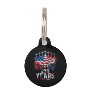 4th of July 250 Years Anniversary USA Flag 1776-20 Pet Tag