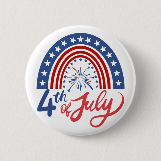4th of July 2 Inch Round Button (Front)