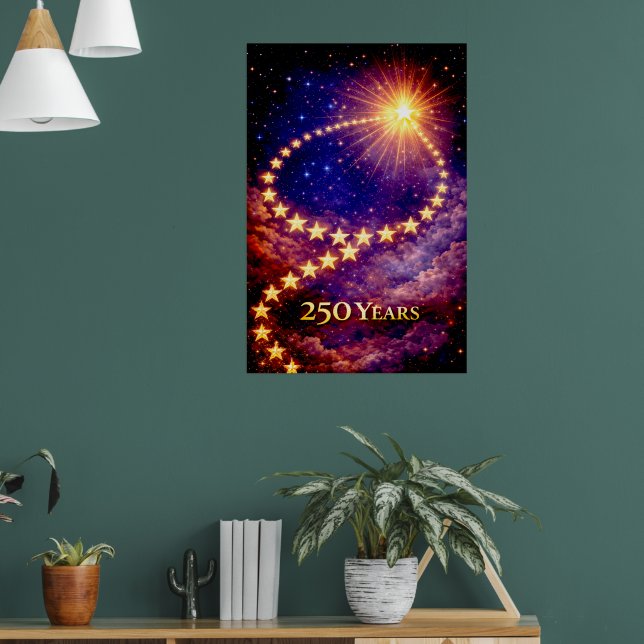4th of July 50 Stars 250 Years USA Independence Poster (Living Room 1)
