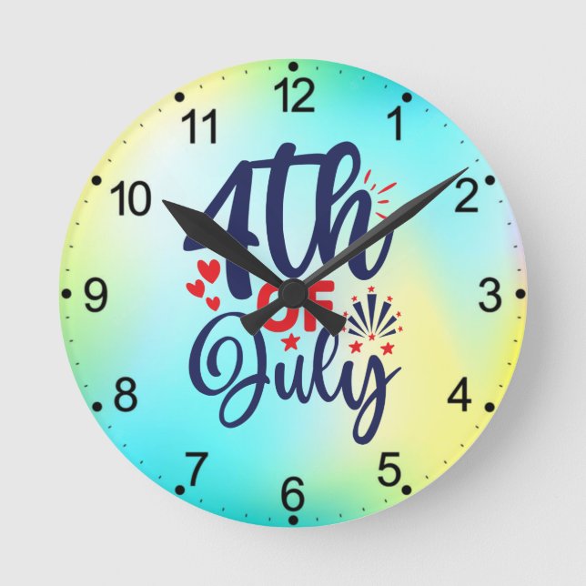 4th of July-68826 Round Clock (Front)
