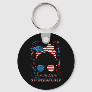 4th Of July 911 Dispatcher American Flag 911 Opera Keychain