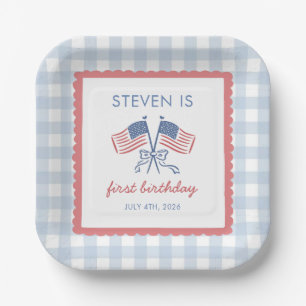 4th of July All American Boy Birthday Paper Plate