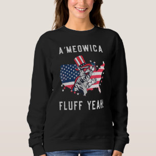 4th Of July Ameowica Fluff Yeah Crazy Cat Men Wome Sweatshirt