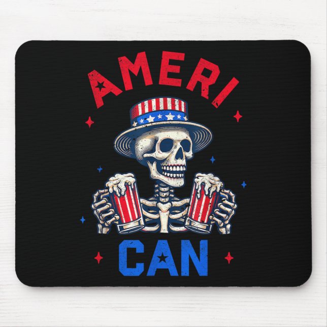 4th Of July Ameri Can Beer Drinking Party Independ Mouse Pad (Front)