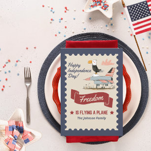 4th of July America 250th Eagle Jet Fighter Plane Card