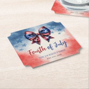 4th of July America Day Patriotic Paper Coaster