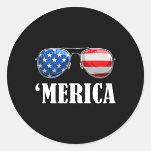 4th Of July America Independence Day merica Patrio Classic Round Sticker