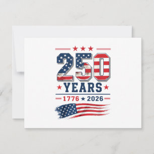 4th of July America US Flag Patriotic 250th Annive Invitation
