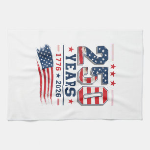 4th of July America US Flag Patriotic 250th Annive Kitchen Towel