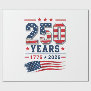 4th of July America US Flag Patriotic 250th Annive Wrapping Paper