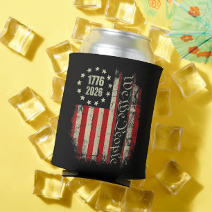 4th of July America US Flag Patriotic Can Cooler