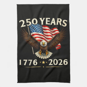 4th of July America US Patriotic Eagle Kitchen Towel