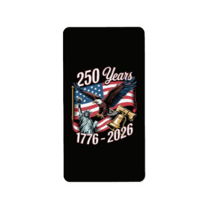 4th of July America US Patriotic Eagle Label