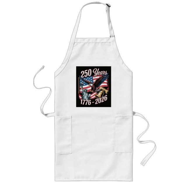 4th of July America US Patriotic Eagle Long Apron (Front)