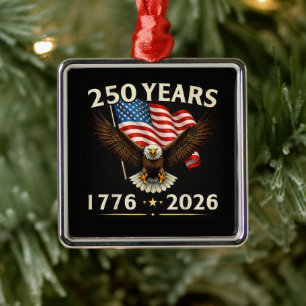 4th of July America US Patriotic Eagle Metal Ornament