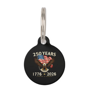 4th of July America US Patriotic Eagle Pet Tag