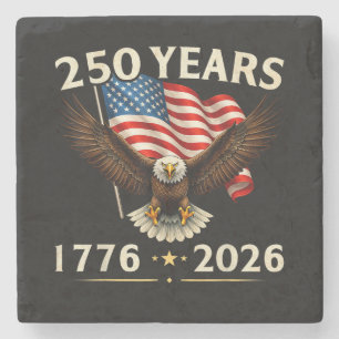 4th of July America US Patriotic Eagle Stone Coaster