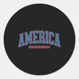 4th Of July America Vintage Retro Patriotic Men Wo Classic Round Sticker