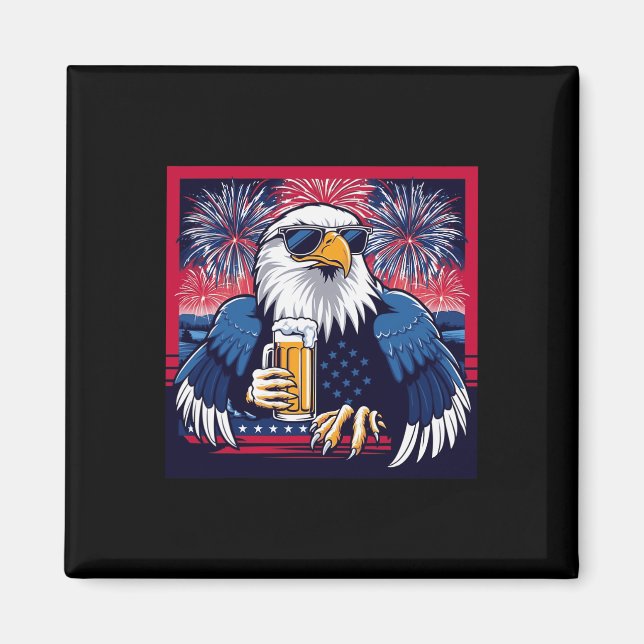 4th Of July American Bald Eagle  Magnet (Front)