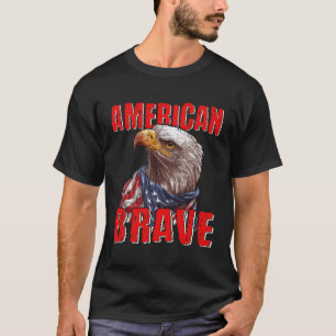 4Th Of July American Bald Eagle Usa Flag Country V T-Shirt